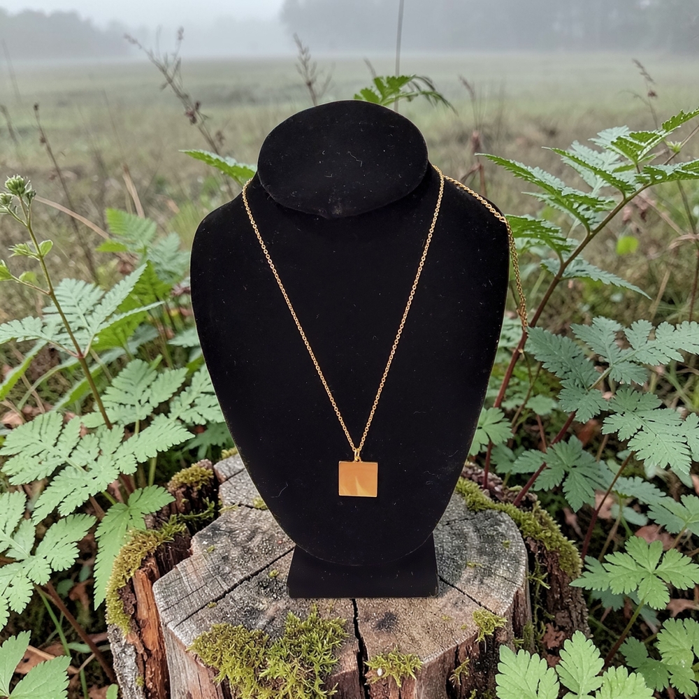 10/ $10 New Gold Square Pendant Necklace - Women Jewelry